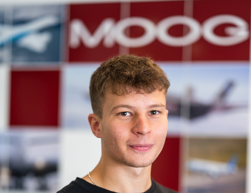 Harry J pictured at Moog Aircraft Group in Tewkesbury