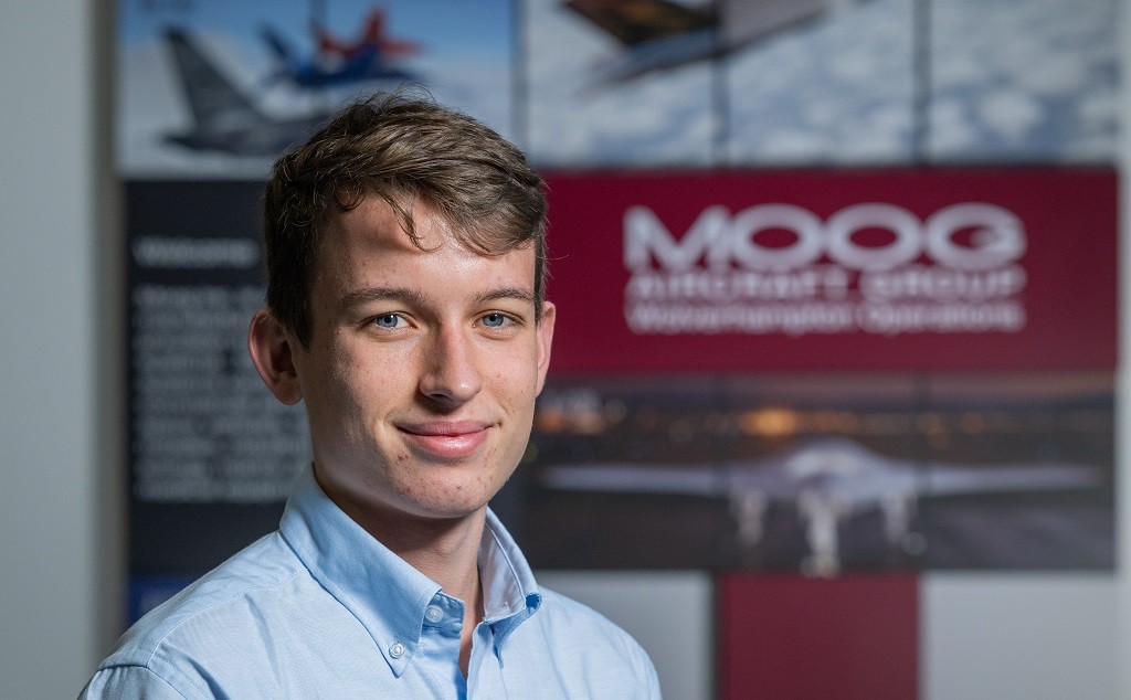 James L in the Moog Aircraft Group lobby in Wolverhampton