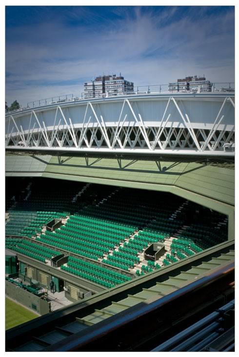 Centre Court at Wimbledon, which has a moving roof powered by Moog's motion control solutions.