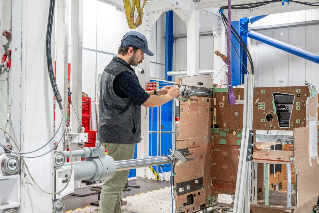 A racing car shown hooked up to Moog's active ride height test solution