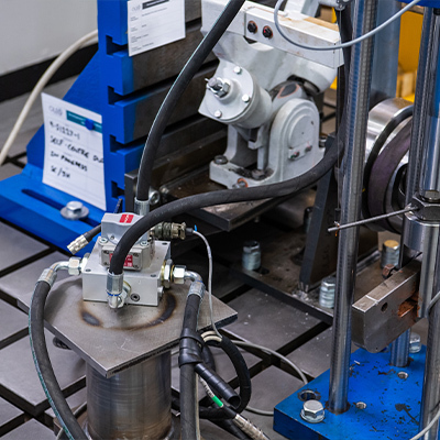Moog valves in use as part of the TA Savery rail test lab