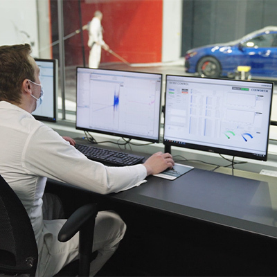 A Honda engineer views the results of the test via Moog's Integrated Test Suite software